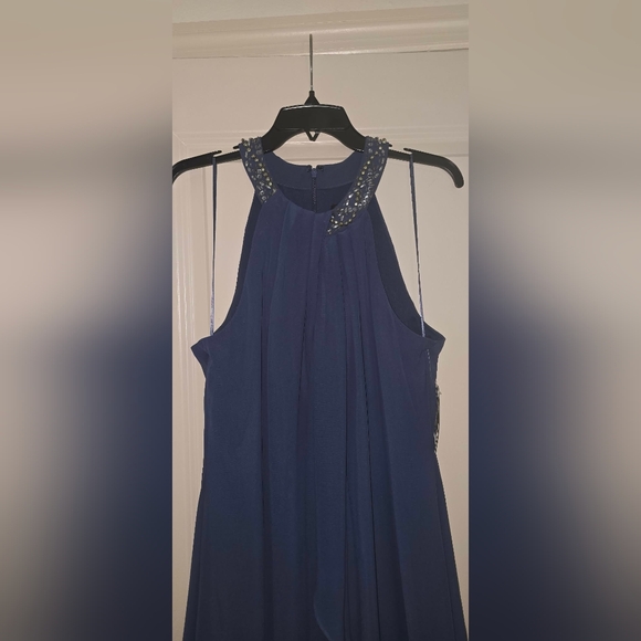 S.L. Fashions Womens Short Beaded Halter Neck Cocktail Gown, Wedding Guest, Part - Picture 8 of 8